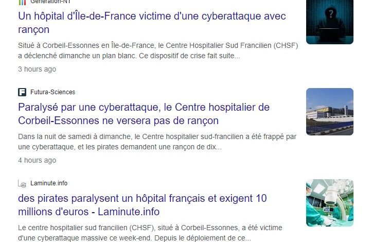 ransomware attack on parisian hospital